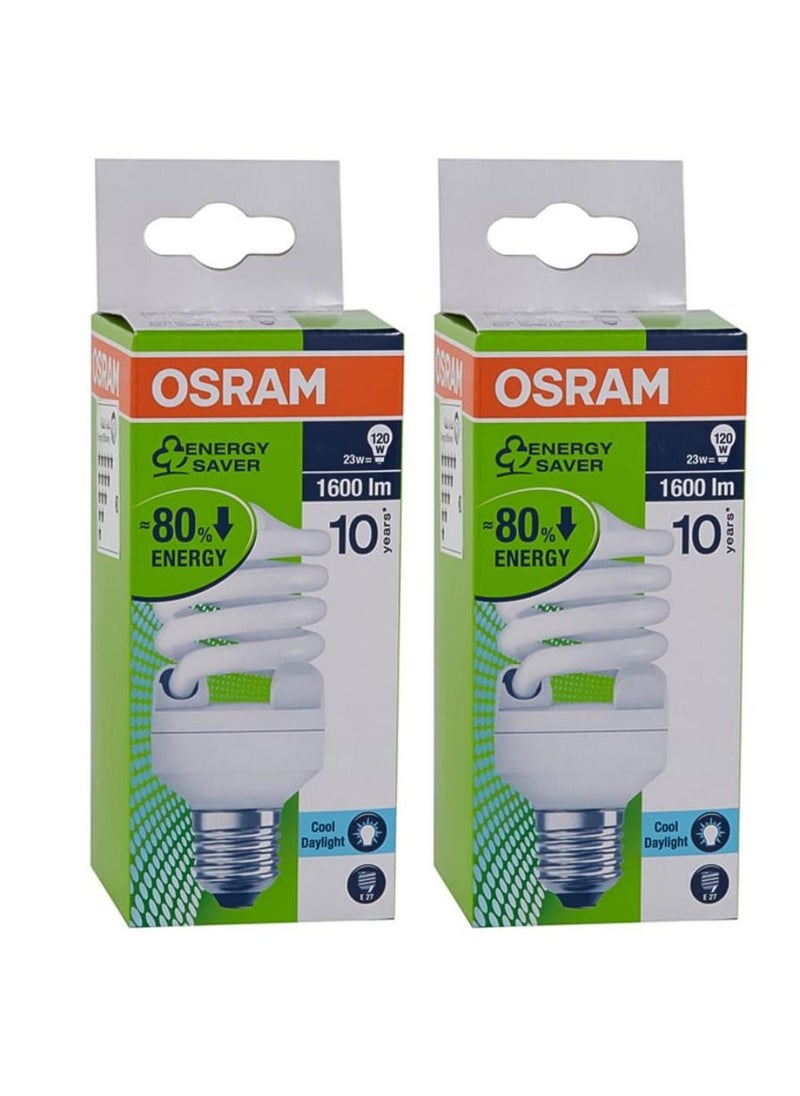 Osram Osram Energy Saving Lamp 23W Cool Daylight Pack of 2 