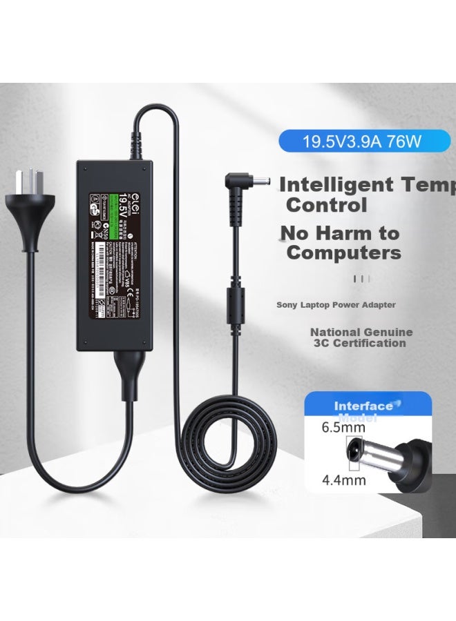 Elei Sony, 19.5v 3.9a 76w Laptop Power Adapter Cable, Vgp-ac19v37 Computer Charger - Image 1