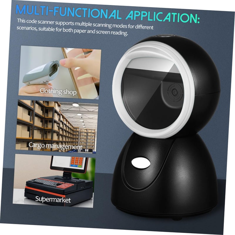 Adjustable Desktop Ball Barcode Scanner Multi Mode Code Reader For Retail Store Inventory Management White - Image 4