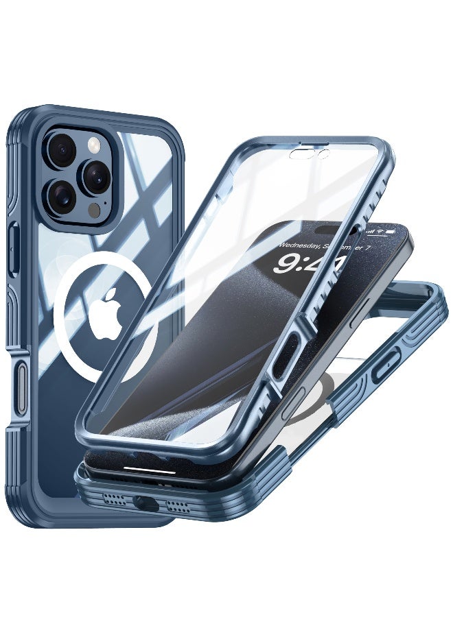 نيبمينينت Miracase for iPhone 16 Pro Max Case 6.9'', 【Bubble Free】 Full-Body Bumper Phone case with Built-in Full Glass Screen Lens Protector,Compatible with MagSafe,Drop Proof 16 Pro Max Cover - Image 1