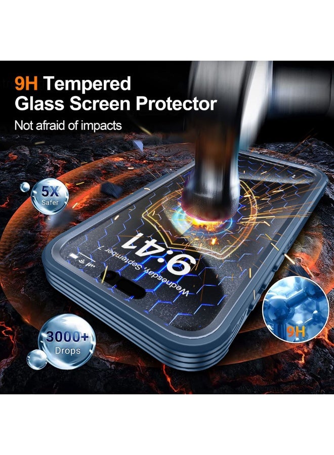 نيبمينينت Miracase for iPhone 16 Pro Max Case 6.9'', 【Bubble Free】 Full-Body Bumper Phone case with Built-in Full Glass Screen Lens Protector,Compatible with MagSafe,Drop Proof 16 Pro Max Cover - Image 3