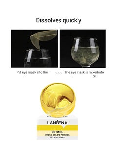 LANBENA Retinol Hydra-Gel Eye Patches, Gold Under Eye Mask Retinol And Collagen, Under Eye Mask For Face Care, Eye Masks For Dark Circles And Puffiness, Under Eye Masks For Beauty And Personal Care 30 Pairs  - Image 5