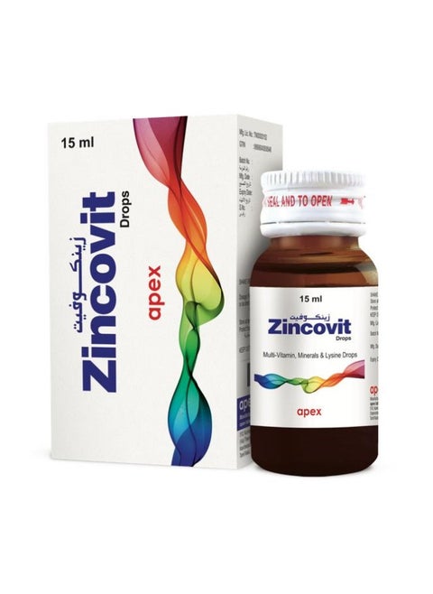 Zincovit Drops 15 ml - Multivitamin and Mineral Supplement for Infants with Essential Vitamins A, C, D, E & Lysine for Healthy Growth & Development