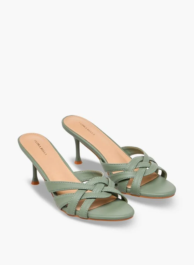 Women Flared Heel Slip-On Sandals