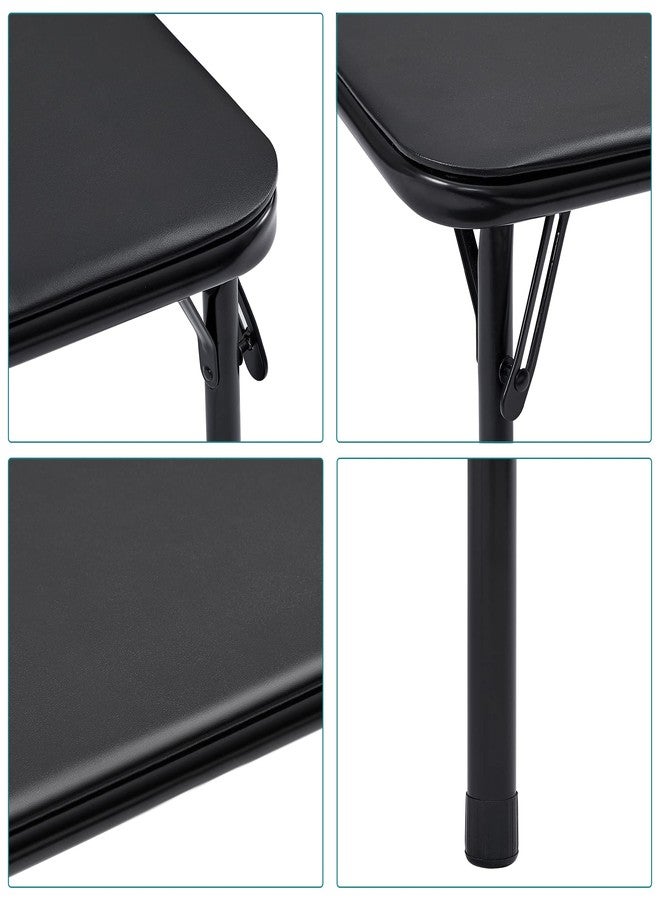 VECELO 24'' Kids Folding Card Table, Portable, with Ultra Soft PU Padded Cushion, 1 Piece, Jet Black - Image 5