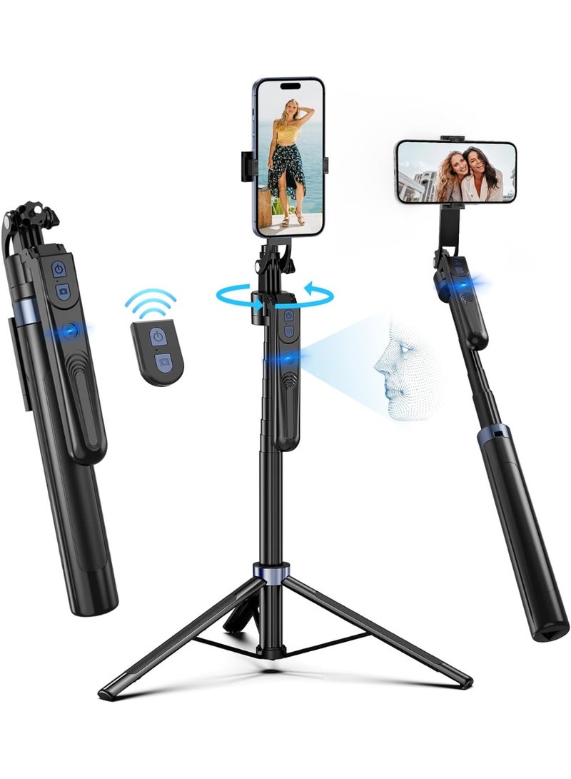 حامل ثلاثي مع تتبع تلقائي للوجه - دوران 360° مع ريموت وتحكم بالإيماءات لتصوير الفلوغ، تيك توك والبث المباشر - Image 1