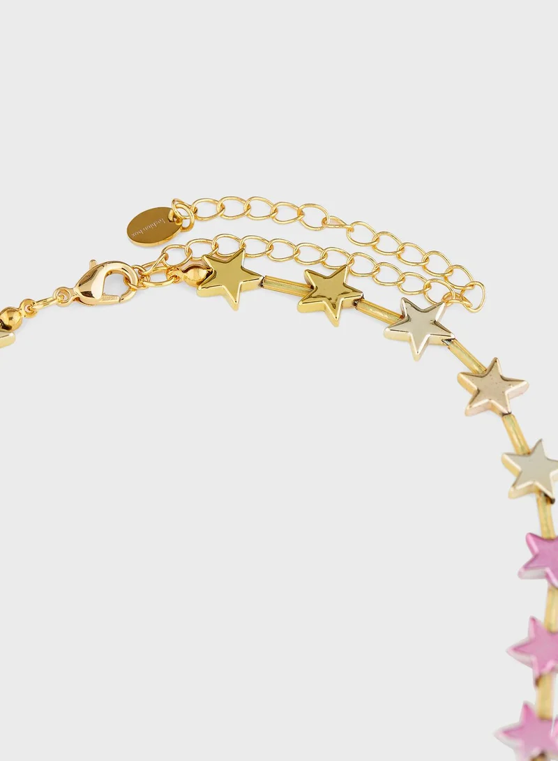 Fashionbox Noura Stars Gold Plated Necklace