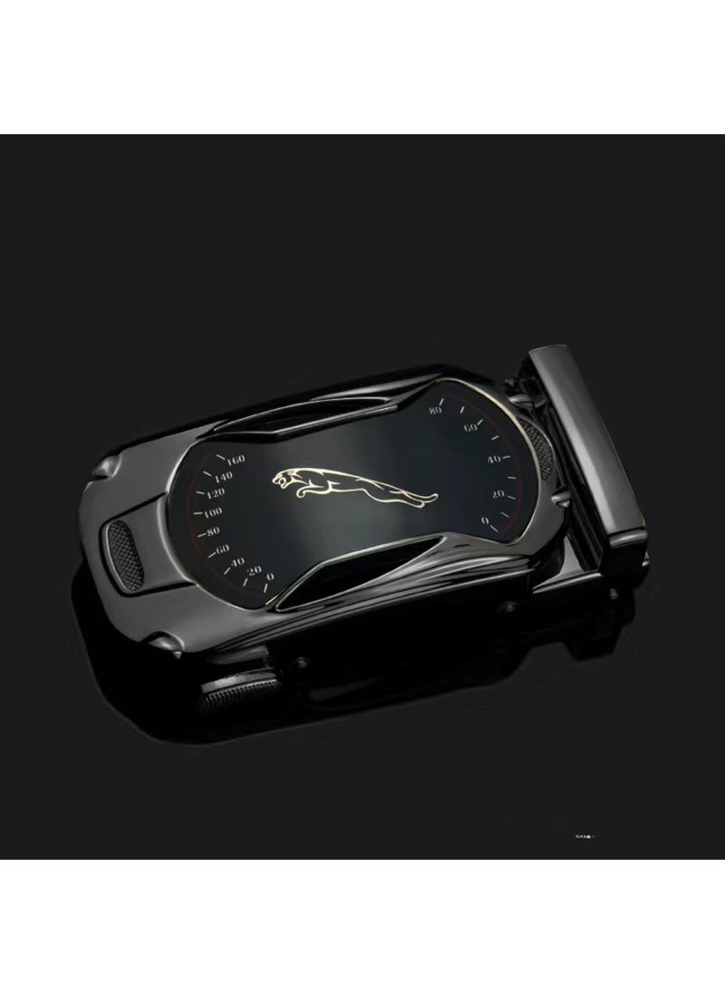 Generic 2023 Trendy Mens Alloy Belt Buckle 3.5CM Gun-colored sports car leopard 