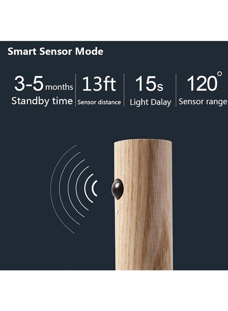 Hihonor Night Light Motion Sensor Light Indoor Led Magnetic Portable Lamp No Plug USB Charge Wall Lamp for Hallway Bedroom Wardrobe Table Stairwell Cabinet Kitchen etc,Walnut - Image 2