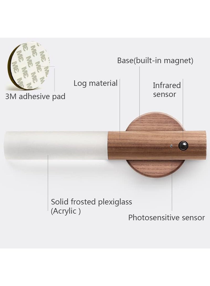Hihonor Night Light Motion Sensor Light Indoor Led Magnetic Portable Lamp No Plug USB Charge Wall Lamp for Hallway Bedroom Wardrobe Table Stairwell Cabinet Kitchen etc,Walnut - Image 4