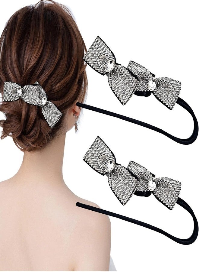 ECLATE ACCESSORIES ECLATE Hair Bun Maker with Rhinestones, French Twist Hairstyle Curler, Hair Accessories, 2 Pack - Image 1