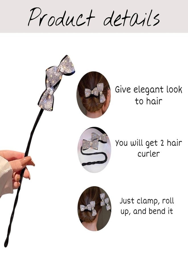 ECLATE ACCESSORIES ECLATE Hair Bun Maker with Rhinestones, French Twist Hairstyle Curler, Hair Accessories, 2 Pack - Image 4