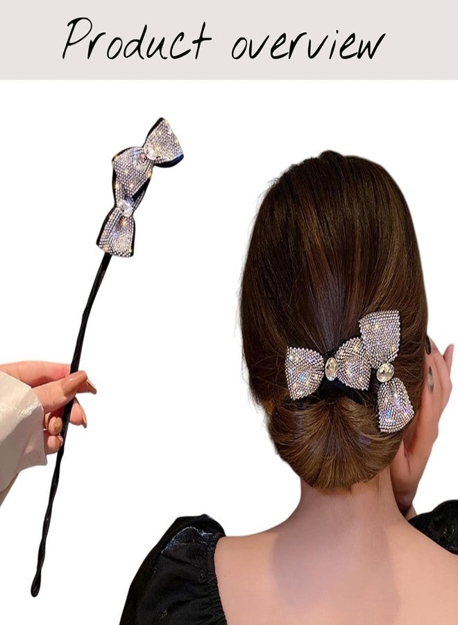 ECLATE ACCESSORIES ECLATE Hair Bun Maker with Rhinestones, French Twist Hairstyle Curler, Hair Accessories, 2 Pack - Image 2