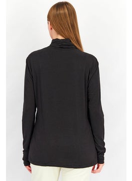 Tchibo Women Turtle Neck Long Sleeve Solid Top, Black  - Image 3
