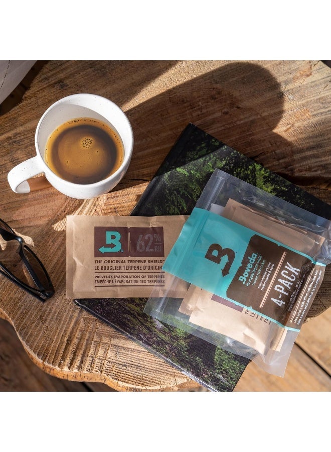 Boveda حزم بوفيدا 62% للتحكم في الرطوبة - حزم التحكم في الرطوبة ثنائية الاتجاه - حجم 67-4 حزمة قابلة لإعادة الإغلاق - Image 2