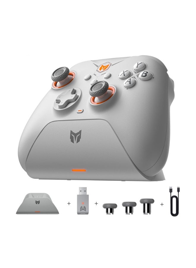 بيج بيج وين أجهزة تحكم لاسلكية من BIGBIG WON Gale Hall لأجهزة الكمبيوتر، مع دعم التحكم بالحركة، وعصيّ التحكم (الجوستيكات) والمفاتيح الزنادية المغناطيسية بتقنية Hall Effect، وتشمل 3 أزواج من عصي الإبهام، وتطبيق خاص لأجهزة الكمبيوتر. أجهزة تحكم للألعاب متوافقة مع Nintendo Switch / الكمبيوتر الشخصي / iOS / Android، تعمل لاسلكيًا. - Image 1