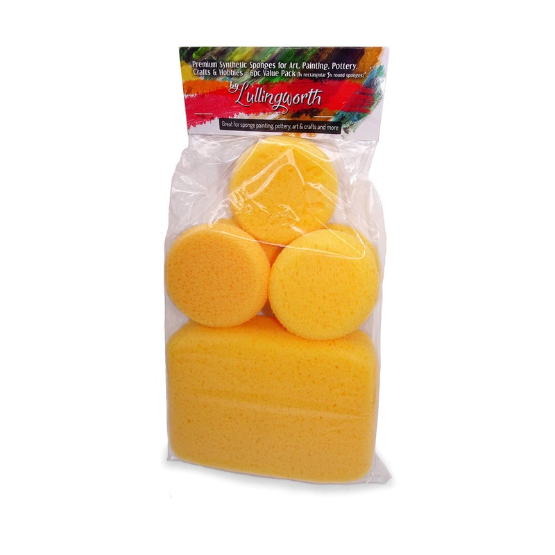 Premium Synthetic Art Crafts Sponges  6pc Value Pack for Painting Artists Pottery Face Paint Crafts  Hobbies by Lullingworth