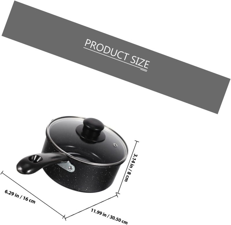 ABOOFAN Nonstick Saucepan with Lid 16cm Maifan Stone Milk Pan Stovetop Heating Pot Food Cooking Pot for Household Use - Image 2