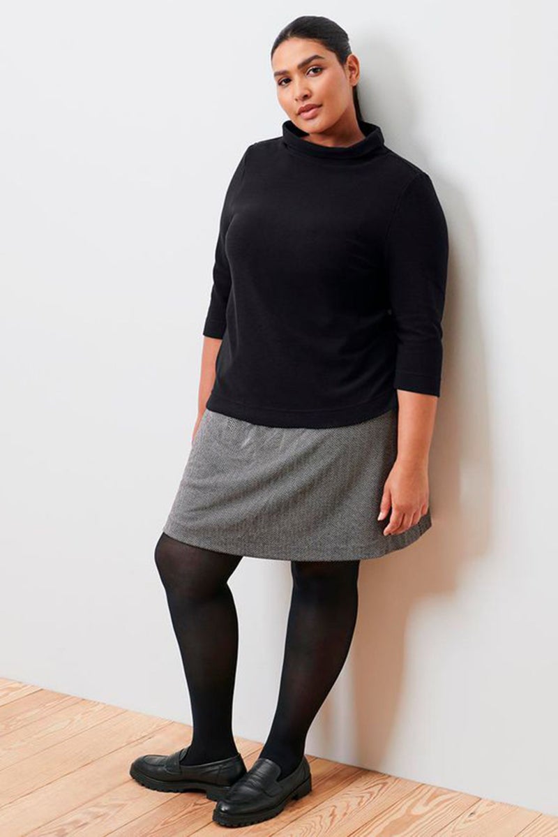 Tchibo Women Herringbone Mini Skirt, Black - Image 1