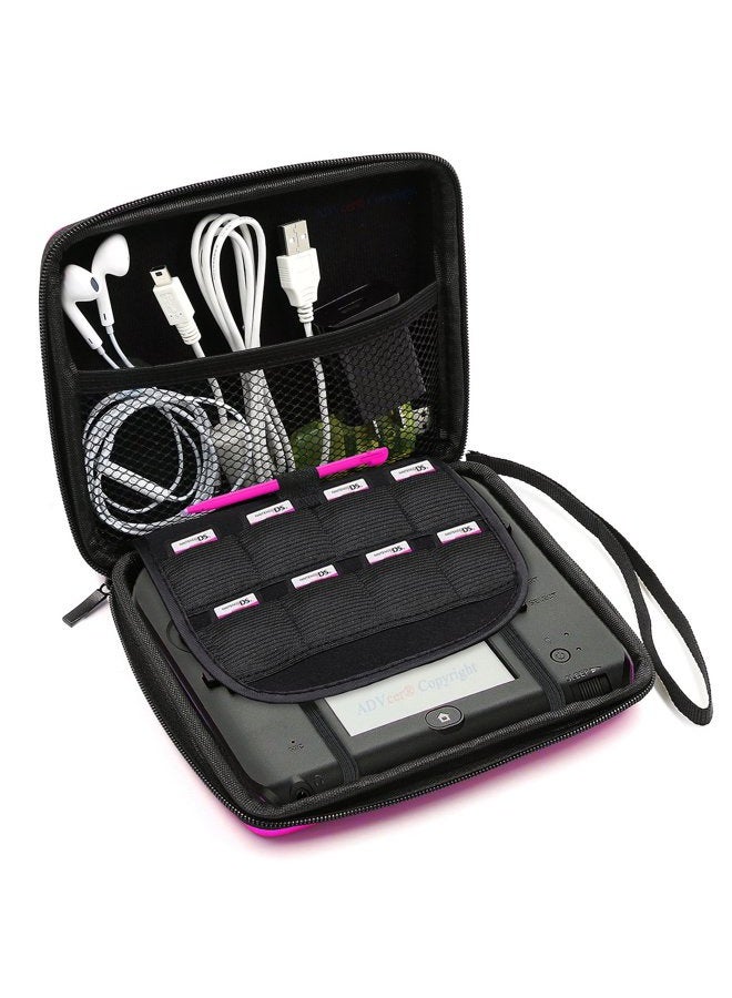 ADVcer 2DS Case, EVA Waterproof Hard Shield Protective Carrying Case with Hand Wrist Strap and Double Zipper Compatible with Nintendo 2DS (Fuchsia) - Image 2