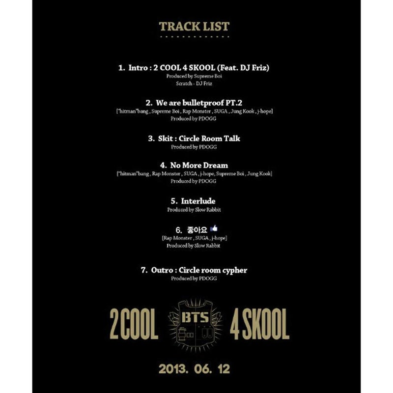 BTS Music [2 Cool 4 Skool] BANGTAN BOYS Single Album CD + Photo Book + Extra 4Photo Cards Set - Image 2