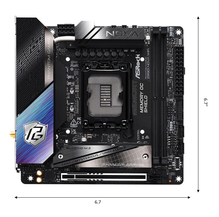 ASRock لوحة أم ASRock Intel Core Ultra Z890 LGA1851 RL-ILM Mini ITX Phantom Gaming Z890i Nova WiFi 7 DDR5 9466 MHz 128 GB - Image 2