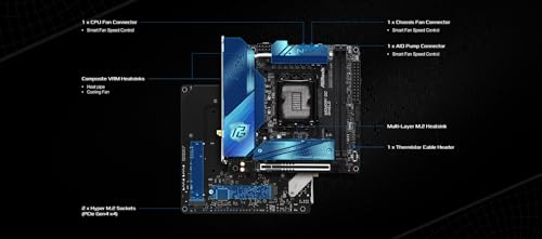ASRock لوحة أم ASRock Intel Core Ultra Z890 LGA1851 RL-ILM Mini ITX Phantom Gaming Z890i Nova WiFi 7 DDR5 9466 MHz 128 GB - Image 4