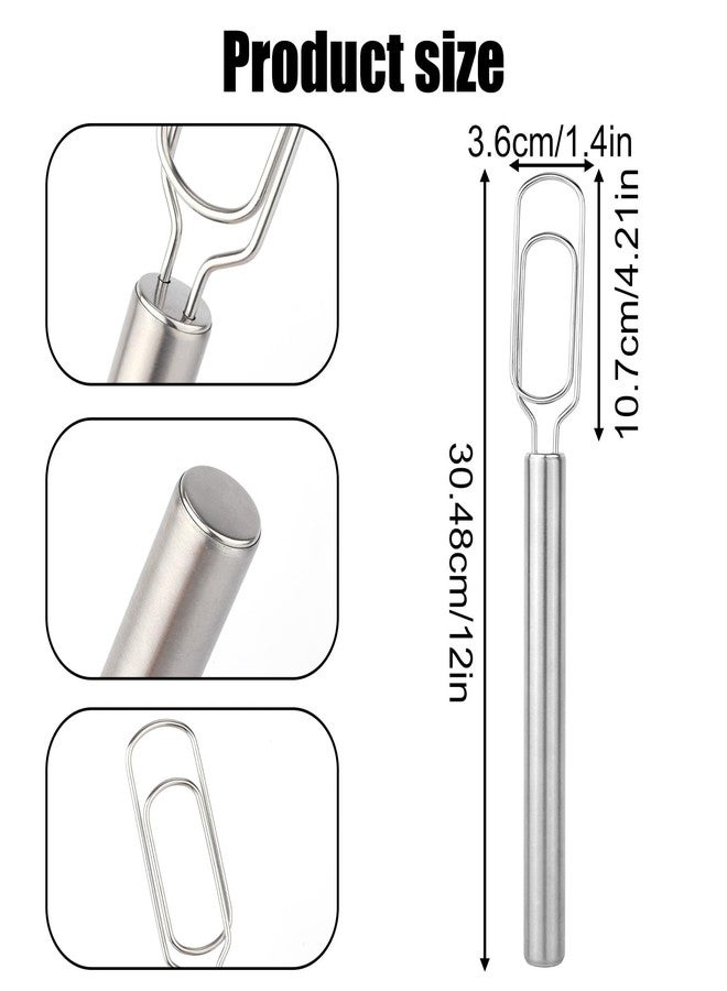 Penitue Danish Dough Whisk for Sourdough Starter, Stainless Steel Dough Hand Mixer Reaches Jar Bottom Dutch Bread Whisk Tool for Pizza Bread Cake Mixing & Cooking - Image 2