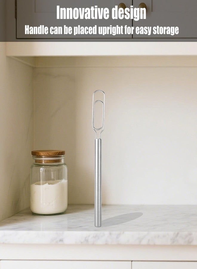 Penitue Danish Dough Whisk for Sourdough Starter, Stainless Steel Dough Hand Mixer Reaches Jar Bottom Dutch Bread Whisk Tool for Pizza Bread Cake Mixing & Cooking - Image 4