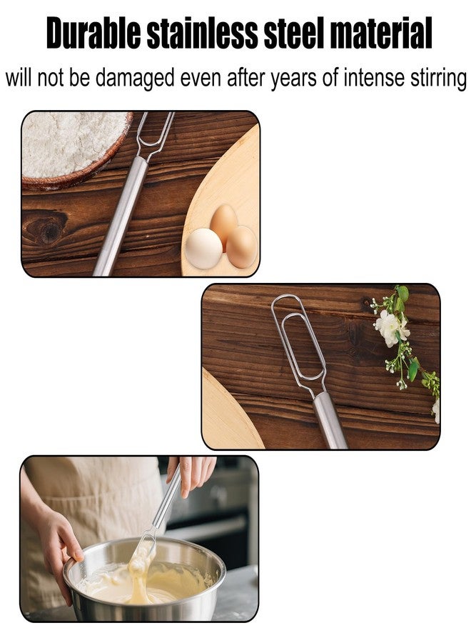 Penitue Danish Dough Whisk for Sourdough Starter, Stainless Steel Dough Hand Mixer Reaches Jar Bottom Dutch Bread Whisk Tool for Pizza Bread Cake Mixing & Cooking - Image 5