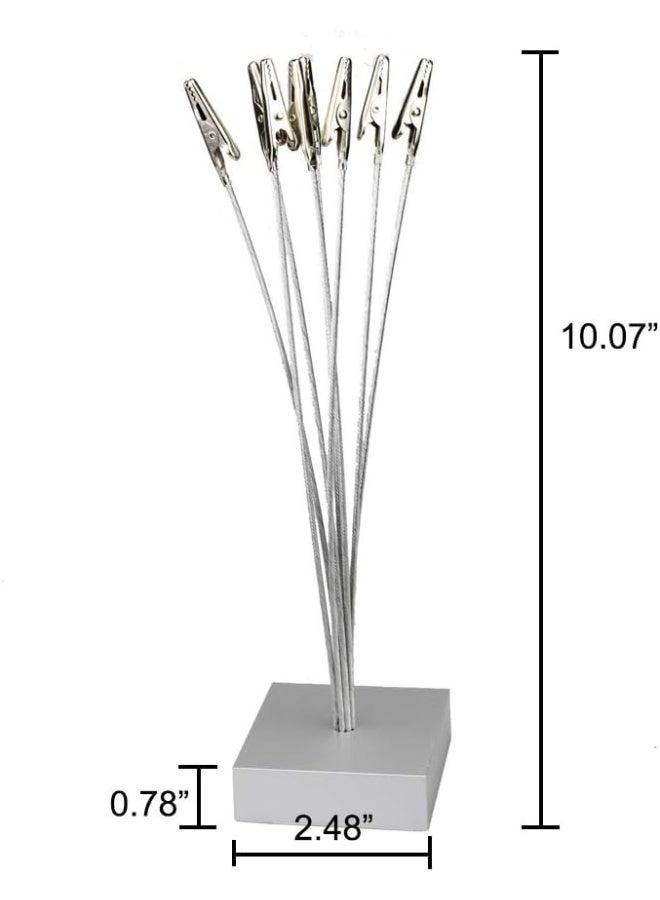 jaexest 8-Branch Family Tree Picture Holder – Adjustable Metal Photo Display Stand with 8 Alligator Clips | Desktop Card & Memo Holder for Wedding, Birthday, Christmas & Office – Silver - Image 3
