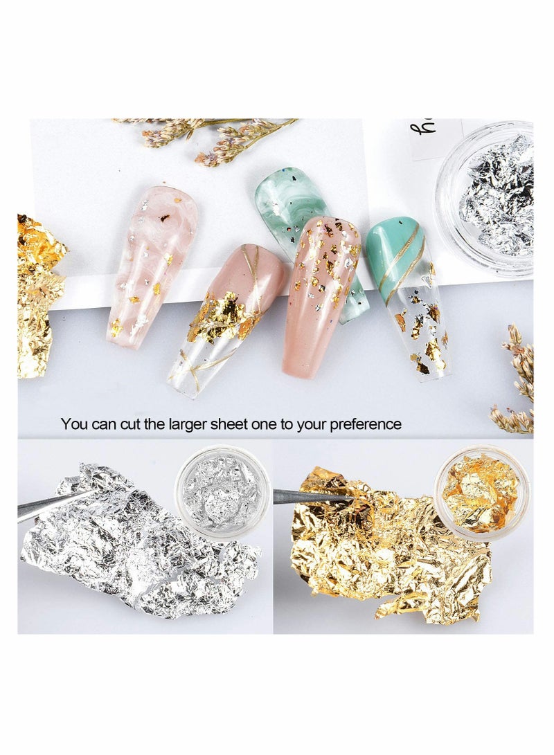 6 Colors Nail Art Foil Flakes Glitter for DIY Design Accessories 3D Decoration Mixed Color Nail Foil Paillette - Image 4