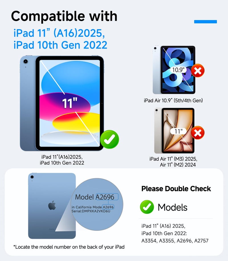 EZ-GLAZ-2 Pack for iPad A16 2025 11th (11 Inch) / 10th Gen 2022 (10.9 Inch) Screen Protector, Military-Grade Shatterproof, 9H+ Tempered Glass with Installation Box, Anti-Scratch, Apple Pencil Compatible, HD Clarity, Bubble Free - Image 2