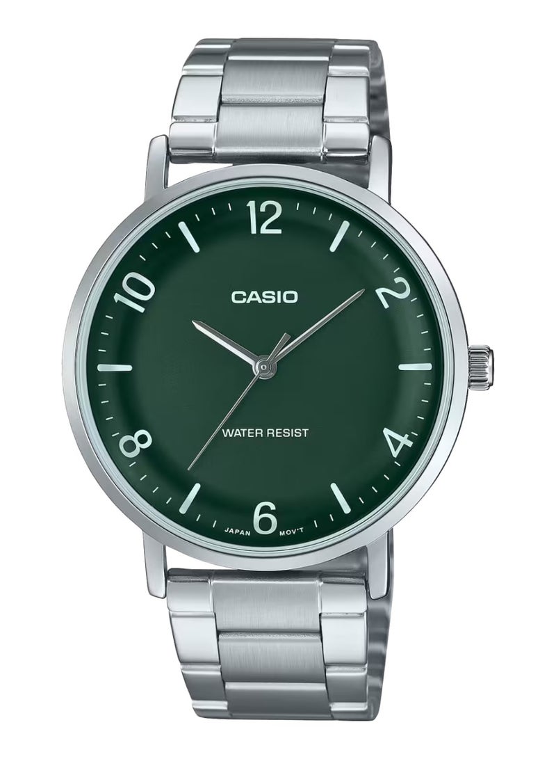 كاسيو ساعة كاسيو بمينا أخضر عتيق MTP-VT03D-3B
