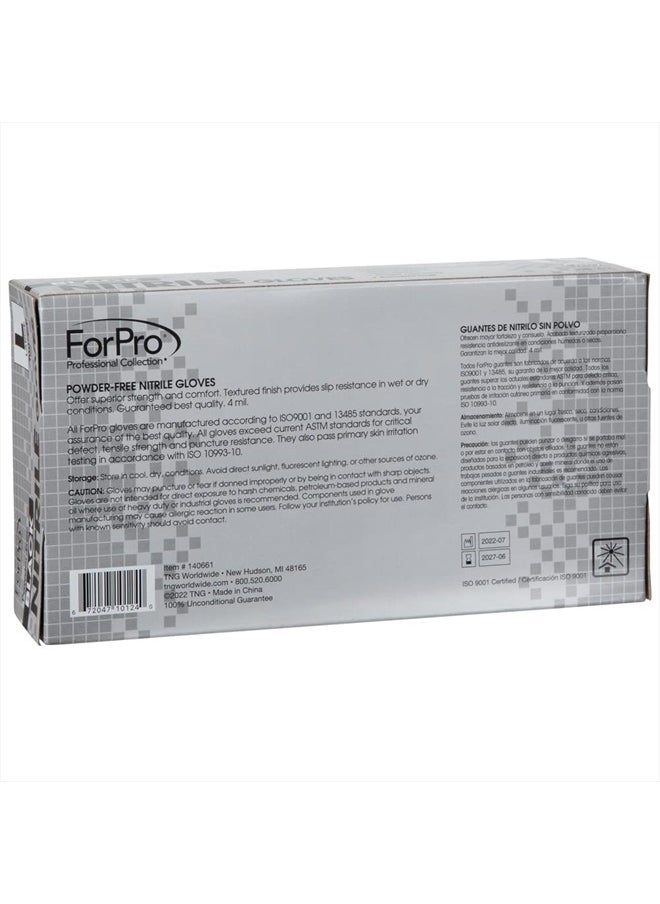 ForPro Professional Collection Disposable Nitrile Gloves, Chemical Resistant, Powder-Free, Latex-Free, Non-Sterile, Food Safe, 4 Mil, Black, Large, 100-Count  - Image 3