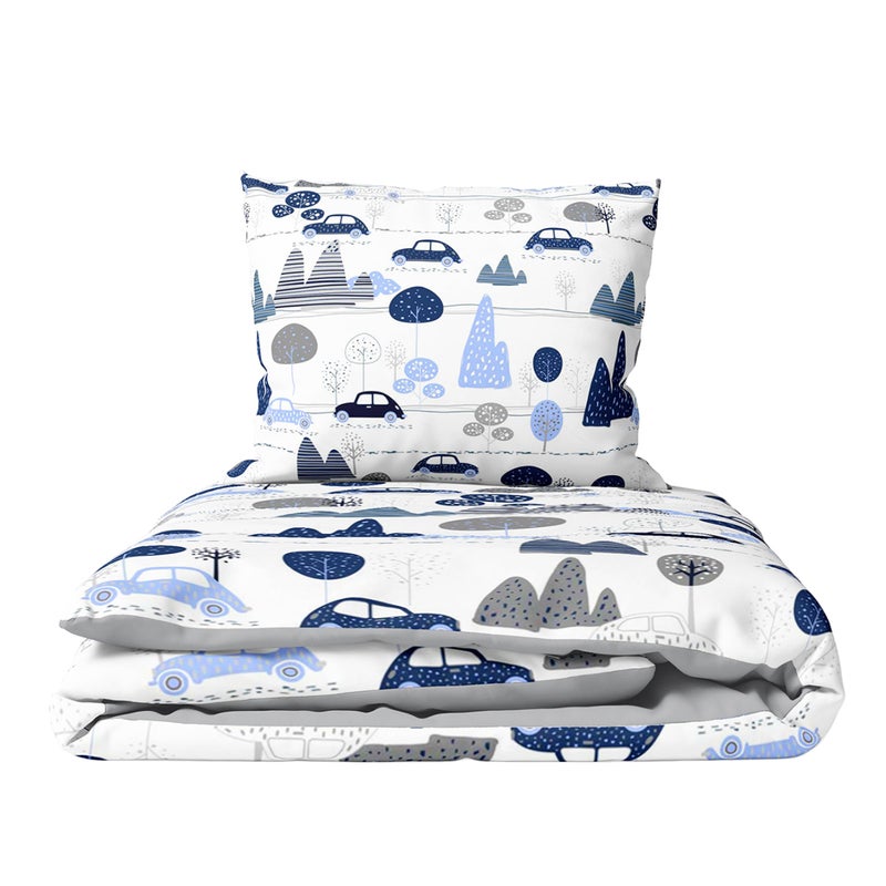 Baby Comfort 2 Piece Children Quilt Duvet & Pillow Set 80x70 cm to fit Crib or Pram (Cars) - Image 1