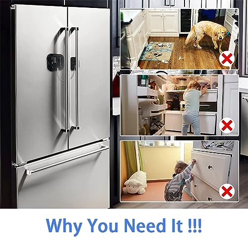 Gozaqe Refrigerator Lock,Baby Safty Lock Drawer Lock,Cabinet Lock,Window Door Restrictor Cable For Baby&Pet (Black)|1 Count - Image 5