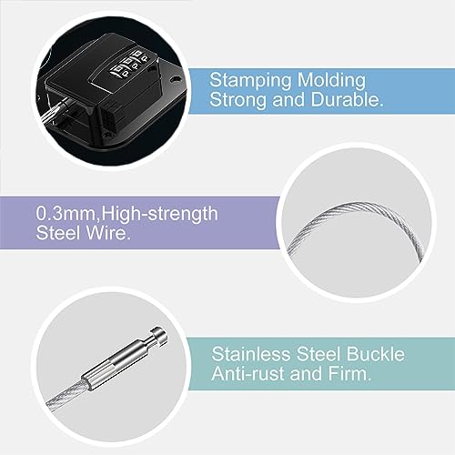 Gozaqe Refrigerator Lock,Baby Safty Lock Drawer Lock,Cabinet Lock,Window Door Restrictor Cable For Baby&Pet (Black)|1 Count - Image 3