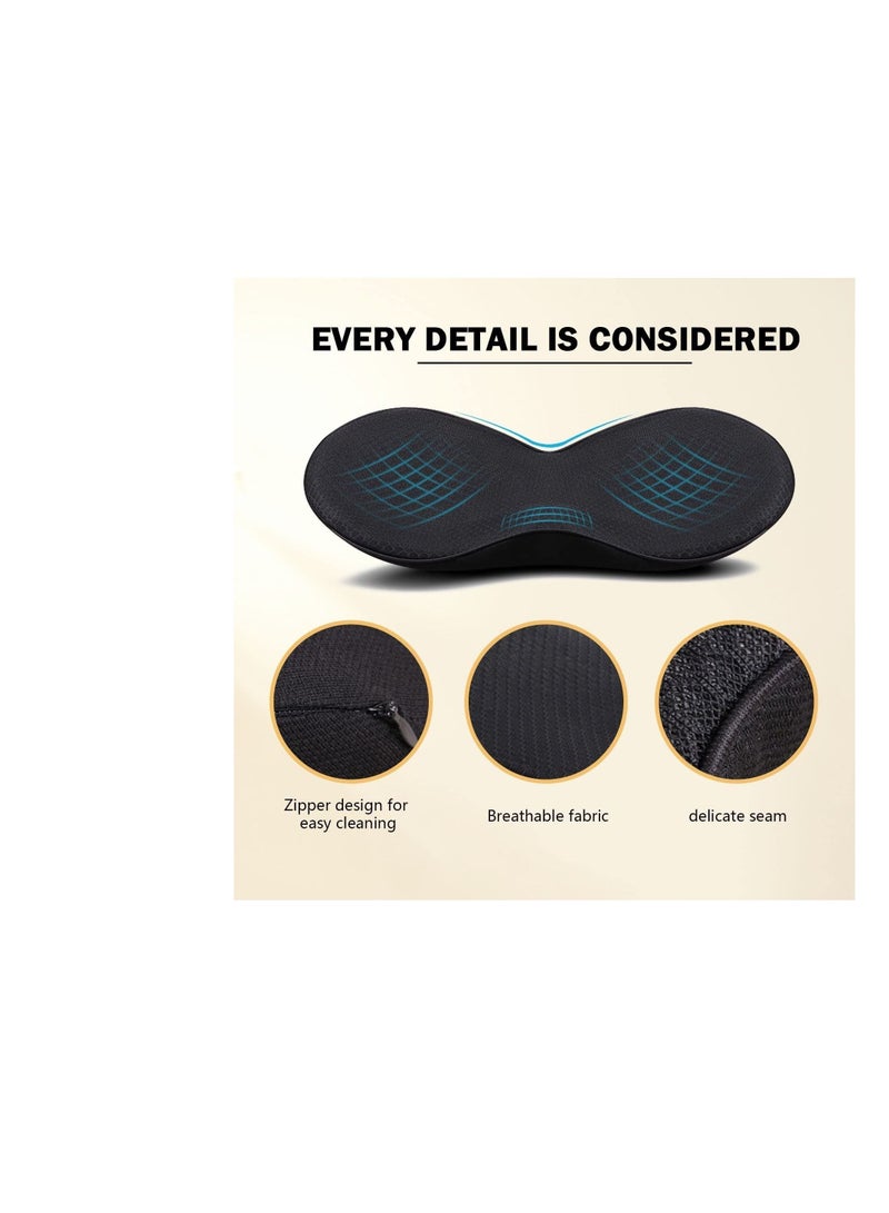 SYOSI Car Seat Cushion, Memory Foam Car Seat Pad, Sciatica, and Lower Back Pain Relief, Car Seat Cushions for Driving, Road Trip Essentials for Drivers Car Interior Accessories Black - Image 4