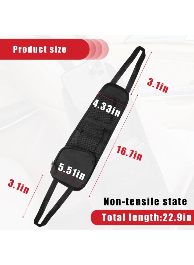 1 Pcs Car Seat Storage Hanging Bags, Multi Pocket Seat Side Storage Bag, Multifunctional Mesh Mesh Bag, Can Hold Mobile Phones, Wallets, Glasses, Suitable For Cars Suv、 Truck (Black) - Image 2