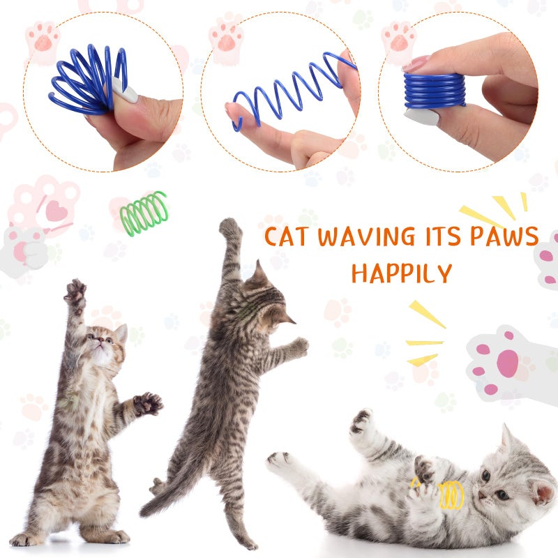 Shappy 150 Pcs Cat Toys Bulk Christmas Kitten Toys Pack Variety Funny Interactive Gift Including Mice Rainbow Balls Spring Crinkle Balls Gift for Christmas Kitty Kitten Cat Indoor(Classic) - Image 4