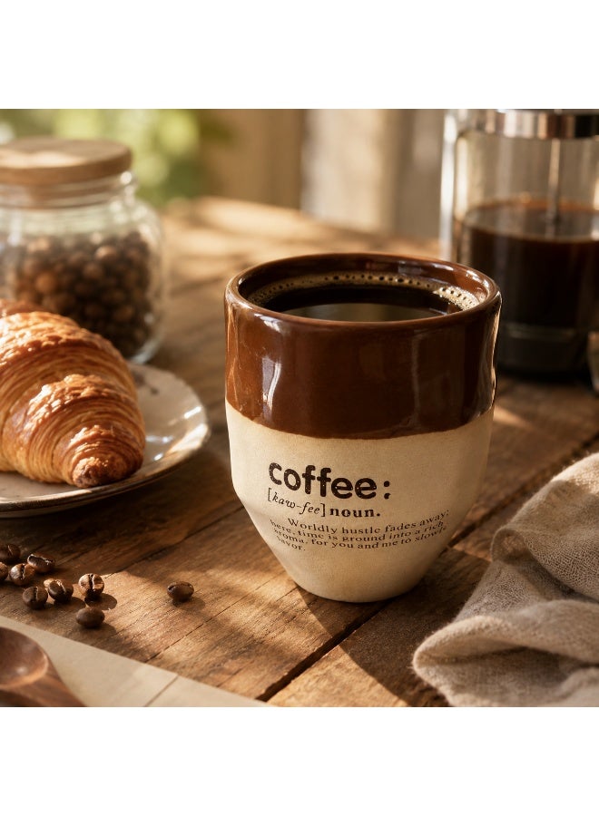 GALADUNE Handmade Ceramic Coffee Mug, 250ml Two-Tone Coffee Cup with Glazed & Rustic Texture, Artisan Pottery Cup for Arabic Coffee, Tea，Espresso Unique Gift Mug for Home Office Use - Image 1
