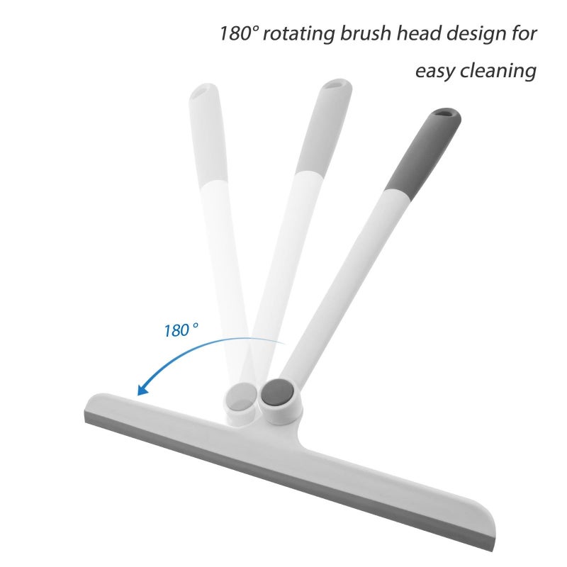 Rotatable Glass Wiper Squeegee for Window Mirror and Car Windshield Cleaning Grey White - Image 3