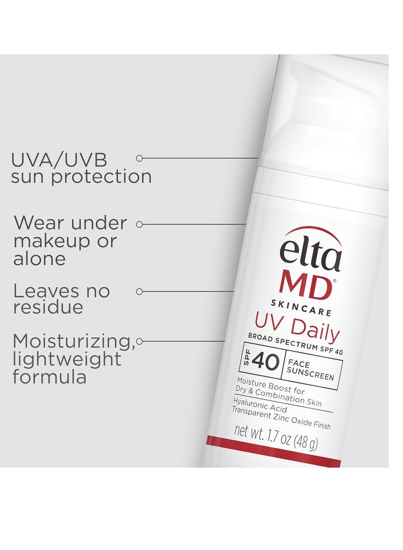 EltaMD UV Daily Facial Sunscreen Broad-Spectrum SPF 40 with Therapy Facial Moisturizer, Oil-free, Lightweight, Fragrance-free, Dermatologist-Recommend - Image 3