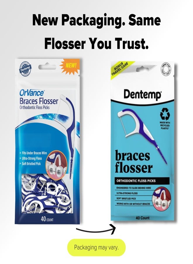 Orvance Dentemp Braces Flosser - Designed for Braces for an Easy & Effective Clean, Ultra Strong Floss - 40 Count (Pack of 3 - (Packaging May Vary - Image 2