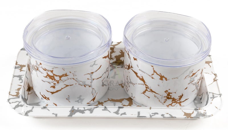 Xiran Airtight Dry Fruit Containers with Lid & Serving Tray, Dry Fruit Box for Serving Sweets, Chocolates, Candy, Pickle, Mukhwas, Kitchen accessories Items (2 Pieces Set, White, Polypropylene) - Image 4