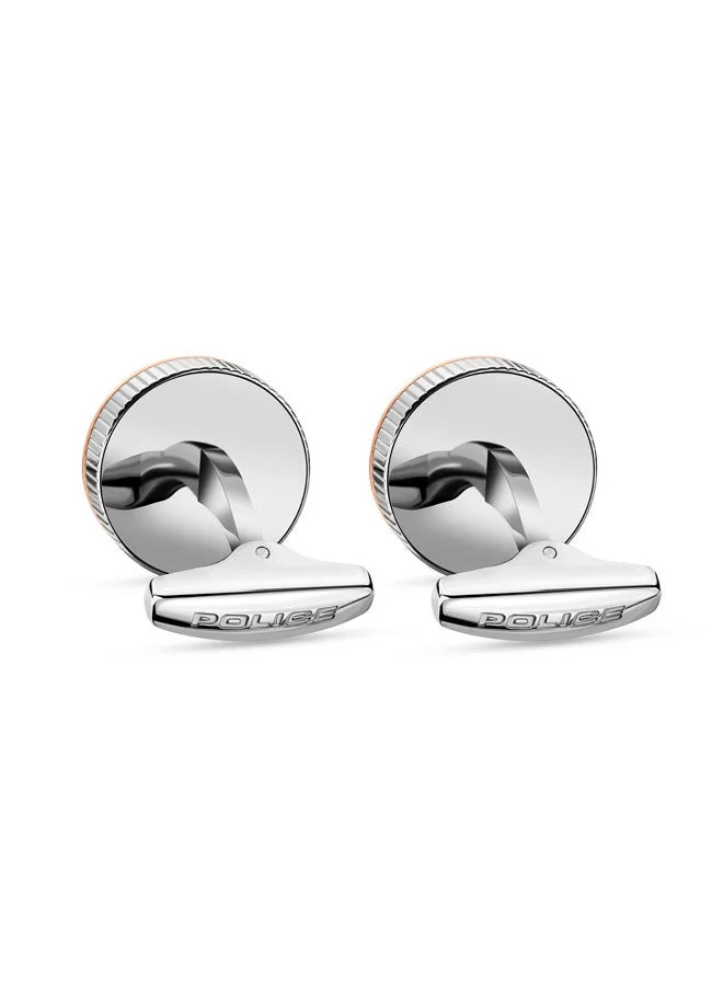 POLICE  Ray Silver Rose Gold Stainless Steel Round Cufflinks for Men for Men | Best Price UAE