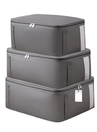 3 Pack Clothing Storage Bag, Oxford Fabric Clothes Organizer, Underbed Blanket Storage Containers, Non-Woven Collapsible Storage Bin, Clothes Storage with Sturdy Zipper, Clear Window - pzsku/Z63579B662D13C188791AZ/45/_/1713863764/5ffd8dc2-bdb4-4e6e-a0b0-dca09e1de7da