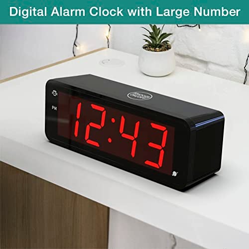 KWANWA Alarm Clock, Large Display 1.8" LED Numbers, Adjustable Led Brightness, Battery Operated, 12/24Hr, Snooze, Clearly Visible Day and Night, Loud Alarm Clock for Heavy Sleepers Adults - Image 5