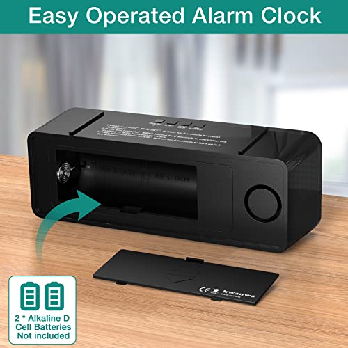 KWANWA Alarm Clock, Large Display 1.8" LED Numbers, Adjustable Led Brightness, Battery Operated, 12/24Hr, Snooze, Clearly Visible Day and Night, Loud Alarm Clock for Heavy Sleepers Adults - Image 4